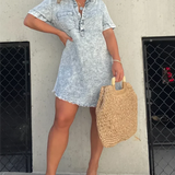 Vera - Vestido Camisero de Denim