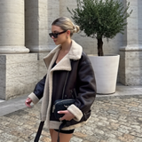 Sienna - Chaqueta de doble faz con forro de pelo sintético y estilo chic