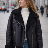 Sienna - Chaqueta de doble faz con forro de pelo sintético y estilo chic
