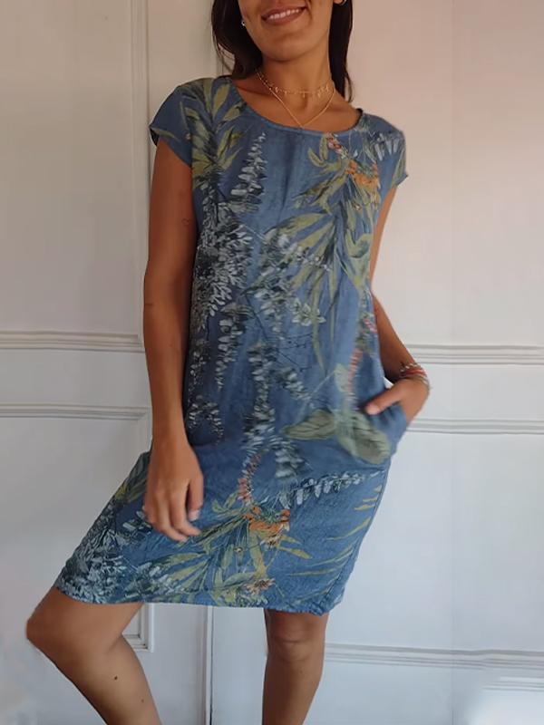 Madison | Vestido Relajado con Hojas Tropicales