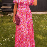 Harlow - Bonito vestido maxi floral con escote en V
