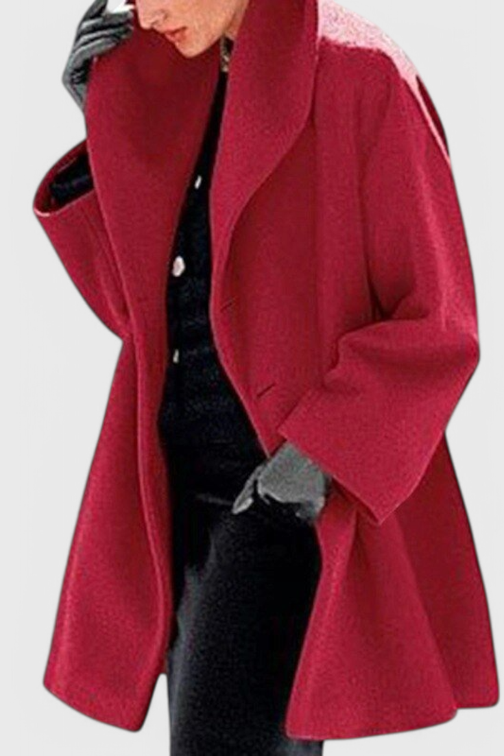Abrigo Oversized de Mezcla de Lana Harper con Solapa Ancha