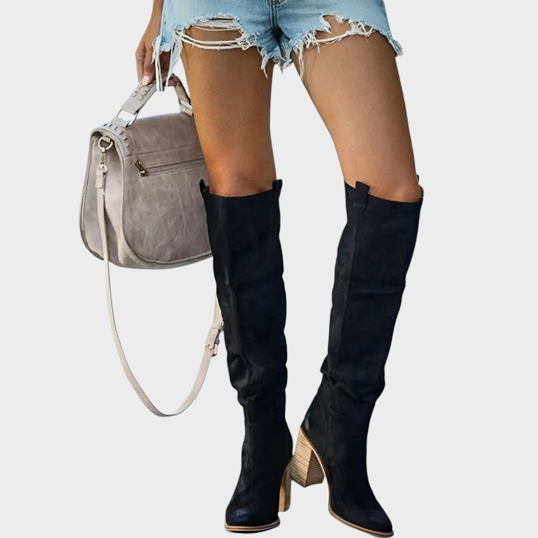 Diane - Botas de Caña Altas de Ante