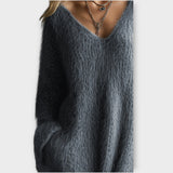 Vestido Pullover V-Neck Fuzzy Luxe