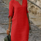 Sophia | Vestido Midi Casual con Escote en V
