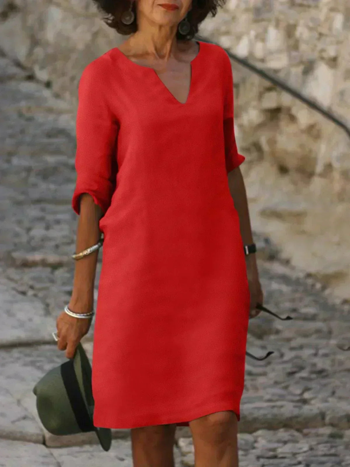 Sophia | Vestido Midi Casual con Escote en V